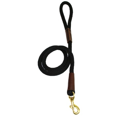 Lone Wolf Lone Wolf Solid (Round) 1/2" Braided Rope Lead with Snap RE/WH/BL 3646-RWB